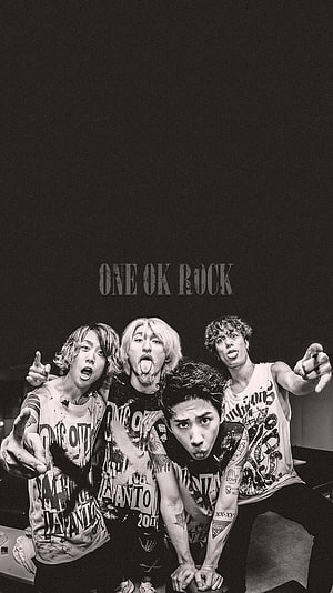 One Ok Rock Band Members Black and White Portrait HD phone wallpaper