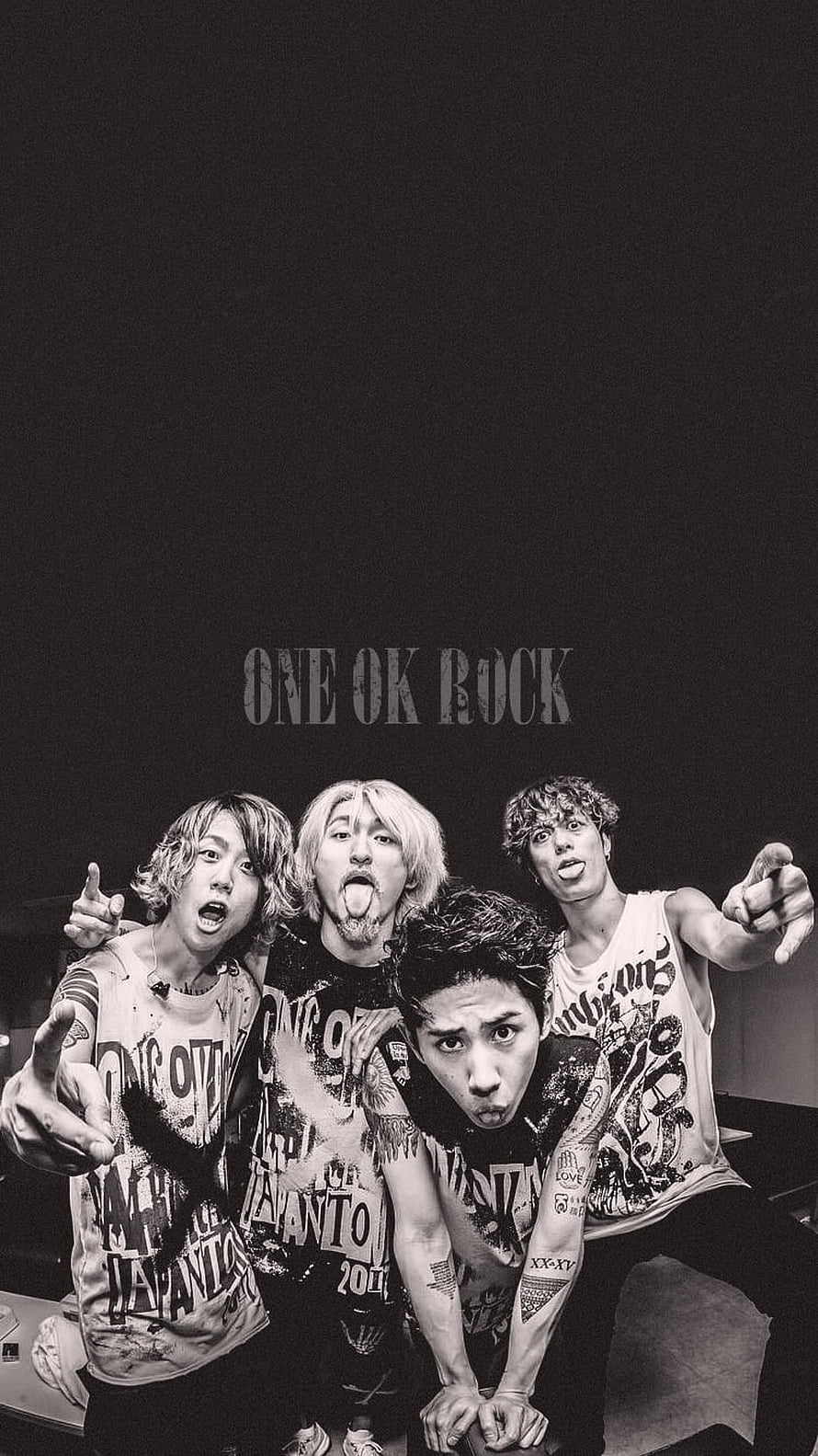 One Ok Rock Band Members Black and White Portrait HD phone wallpaper