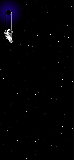 Minimalist Astronaut on a Swing in Deep Space with Starry Night Sky HD phone wallpaper