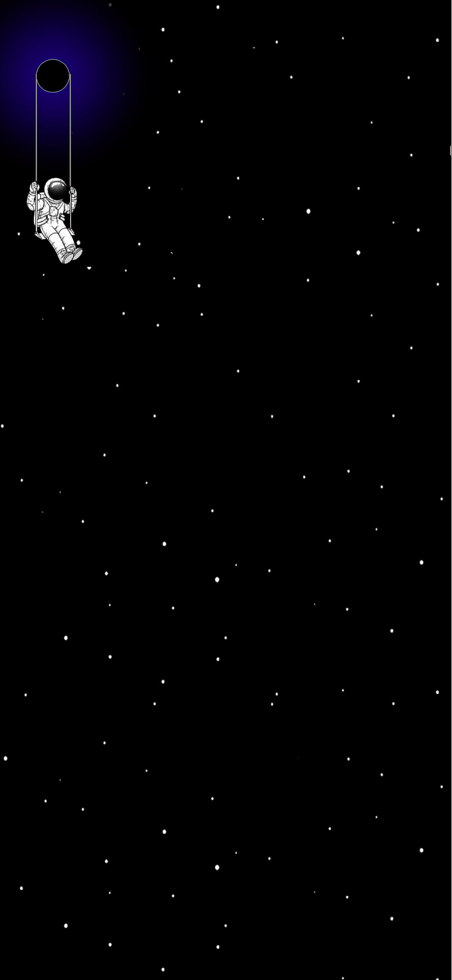 Minimalist Astronaut on a Swing in Deep Space with Starry Night Sky HD phone wallpaper