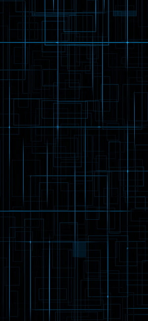 Abstract Dark Blue Geometric Circuit Pattern with Glowing Lines on Black Background HD phone wallpaper