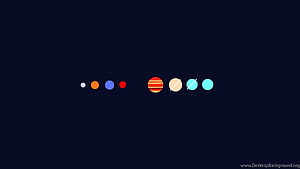 Minimalist Solar System Planets Alignment Illustration Wallpaper HD wallpaper