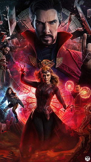 Doctor Strange and Wanda Maximoff Multiverse of Madness Cinematic Poster HD phone wallpaper