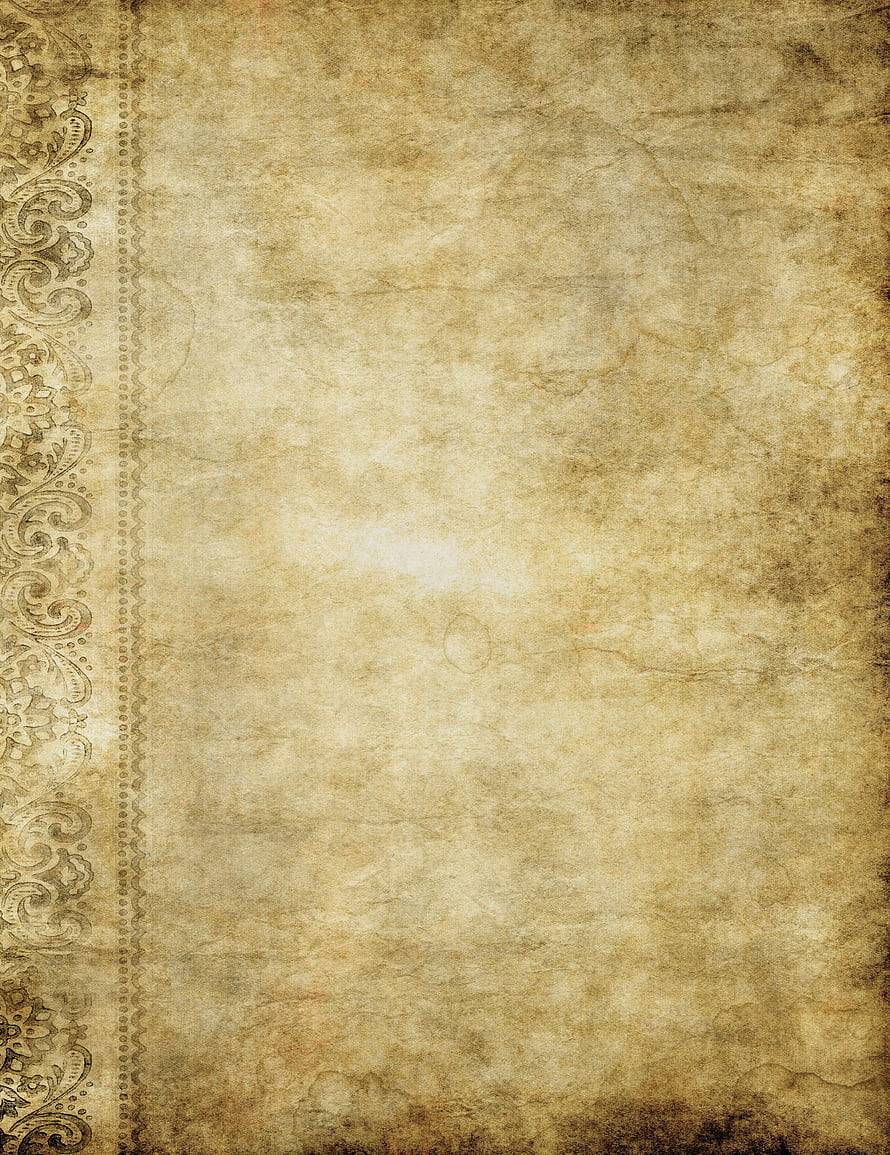 Vintage Parchment Paper Texture With Ornate Floral Border Design HD phone wallpaper