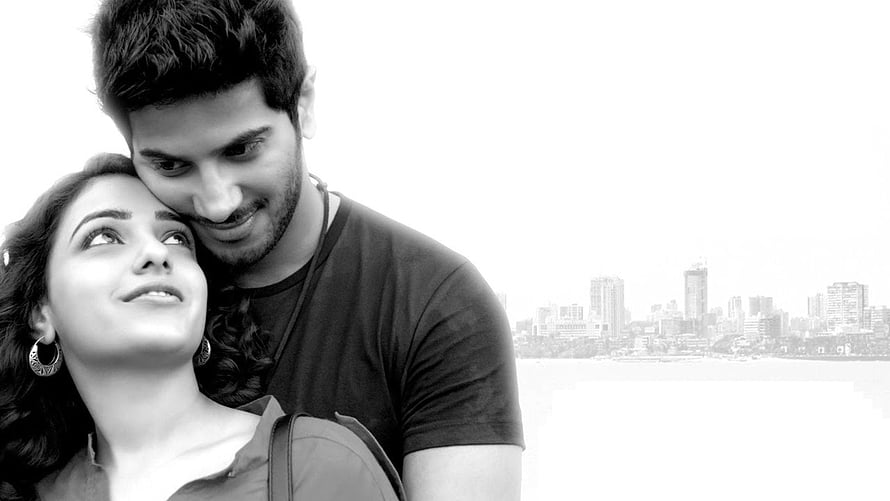 O Kadhal Kanmani Romantic Couple Portrait with City Skyline HD wallpaper