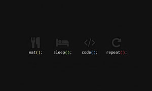 Minimalist Programmer Lifestyle Wallpaper Featuring Eat Sleep Code Repeat Functions HD wallpaper