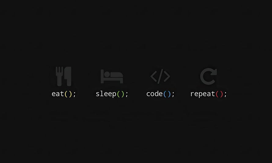 Minimalist Programmer Lifestyle Wallpaper Featuring Eat Sleep Code Repeat Functions HD wallpaper