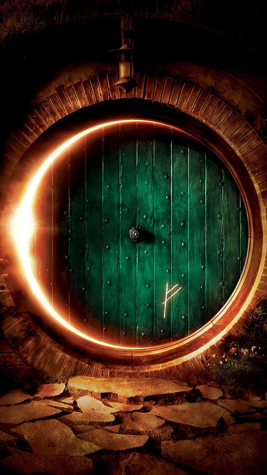 The Hobbit: An Unexpected Journey Round Door with Glowing Ring of Fire HD phone wallpaper