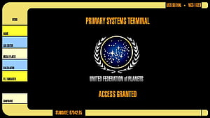 Star Trek LCARS Interface with United Federation of Planets Emblem and Primary Systems Terminal HD wallpaper