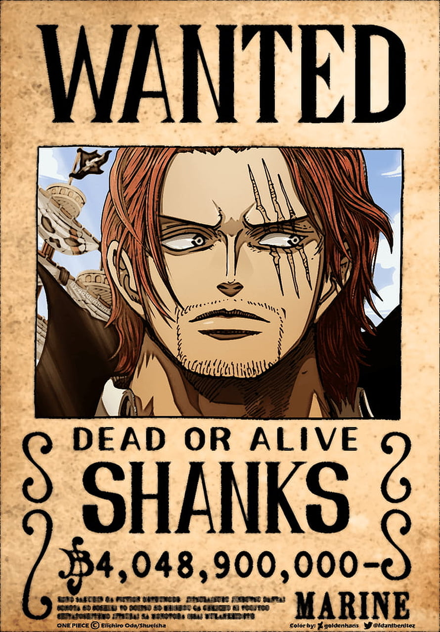 Shanks One Piece Wanted Poster Anime Wall Art HD phone wallpaper