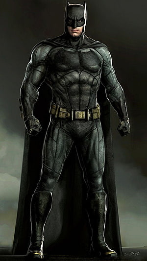 Ben Affleck Batman Concept Art: Dark Knight in Tactical Batsuit and Cape, Batman Ben Affleck. Batman Concept, Batman Concept Art, Batman Poster HD phone wallpaper