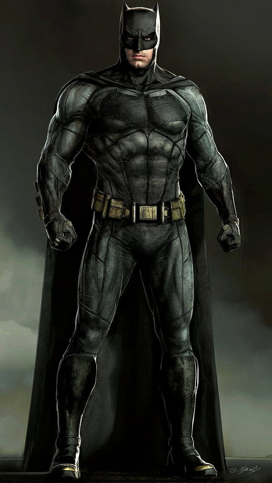 Ben Affleck Batman Concept Art: Dark Knight in Tactical Batsuit and Cape, Batman Ben Affleck. Batman Concept, Batman Concept Art, Batman Poster HD phone wallpaper
