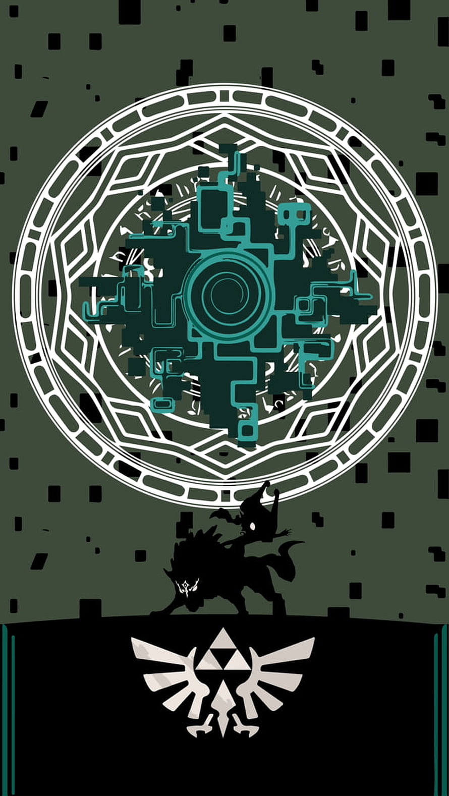 The Legend of Zelda Twilight Princess Silhouette and Emblem Artwork HD phone wallpaper
