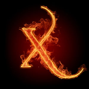 Fiery Letter X with Glowing Flames and Smoke on Dark Background HD phone wallpaper