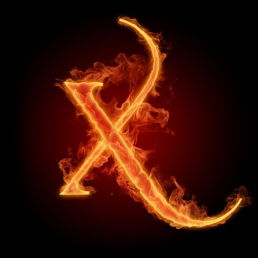 Fiery Letter X with Glowing Flames and Smoke on Dark Background HD phone wallpaper