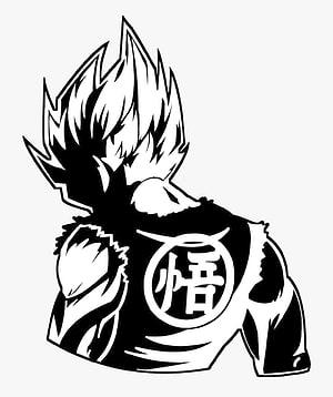 Goku Super Saiyan Black and White Silhouette Illustration HD phone wallpaper