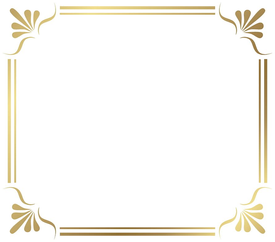 Elegant Gold Floral Corner Frame with Minimalist Lines on White Background HD wallpaper
