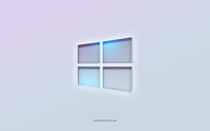 Windows 10 3D Cut-Out Logo on Soft Gradient Background HD wallpaper