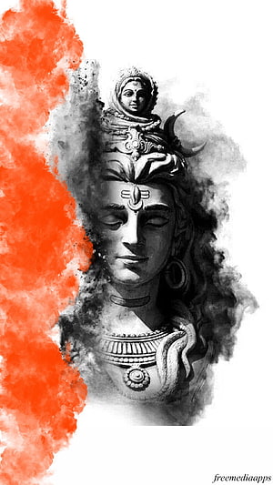 Majestic Lord Shiva Portrait With Serpent And Divine Crown In Monochrome Art HD phone wallpaper