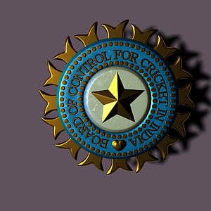 Board of Control for Cricket in India Emblem with Golden Star and Sunburst Design HD phone wallpaper