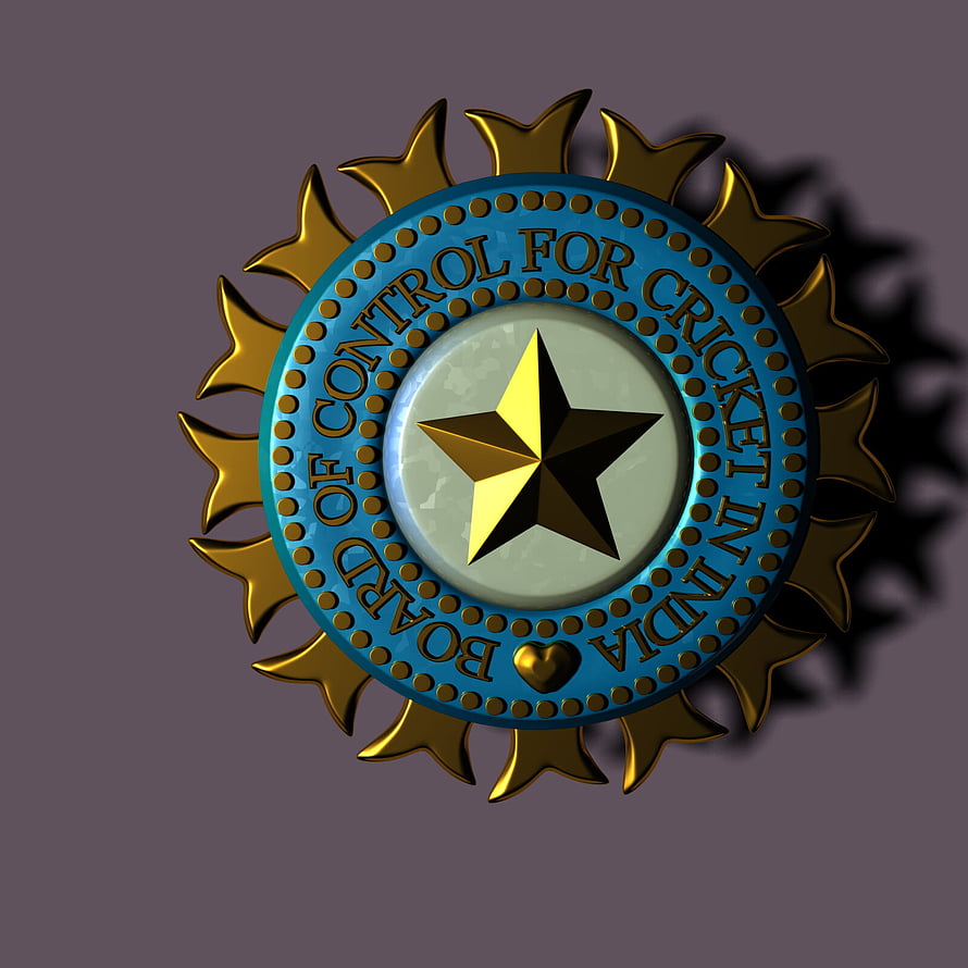 Board of Control for Cricket in India Emblem with Golden Star and Sunburst Design HD phone wallpaper