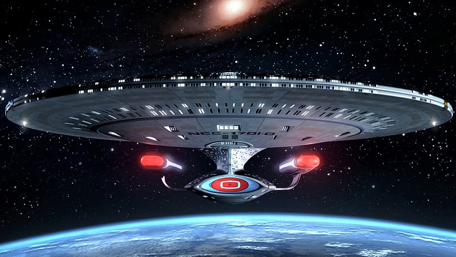 Star Trek Enterprise D NCC-1701 Galaxy Class Starship Orbiting Earth HD wallpaper