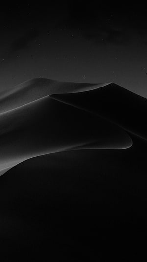 Dark Sand Dunes Under a Starry Night Sky Minimalist Black Landscape HD phone wallpaper