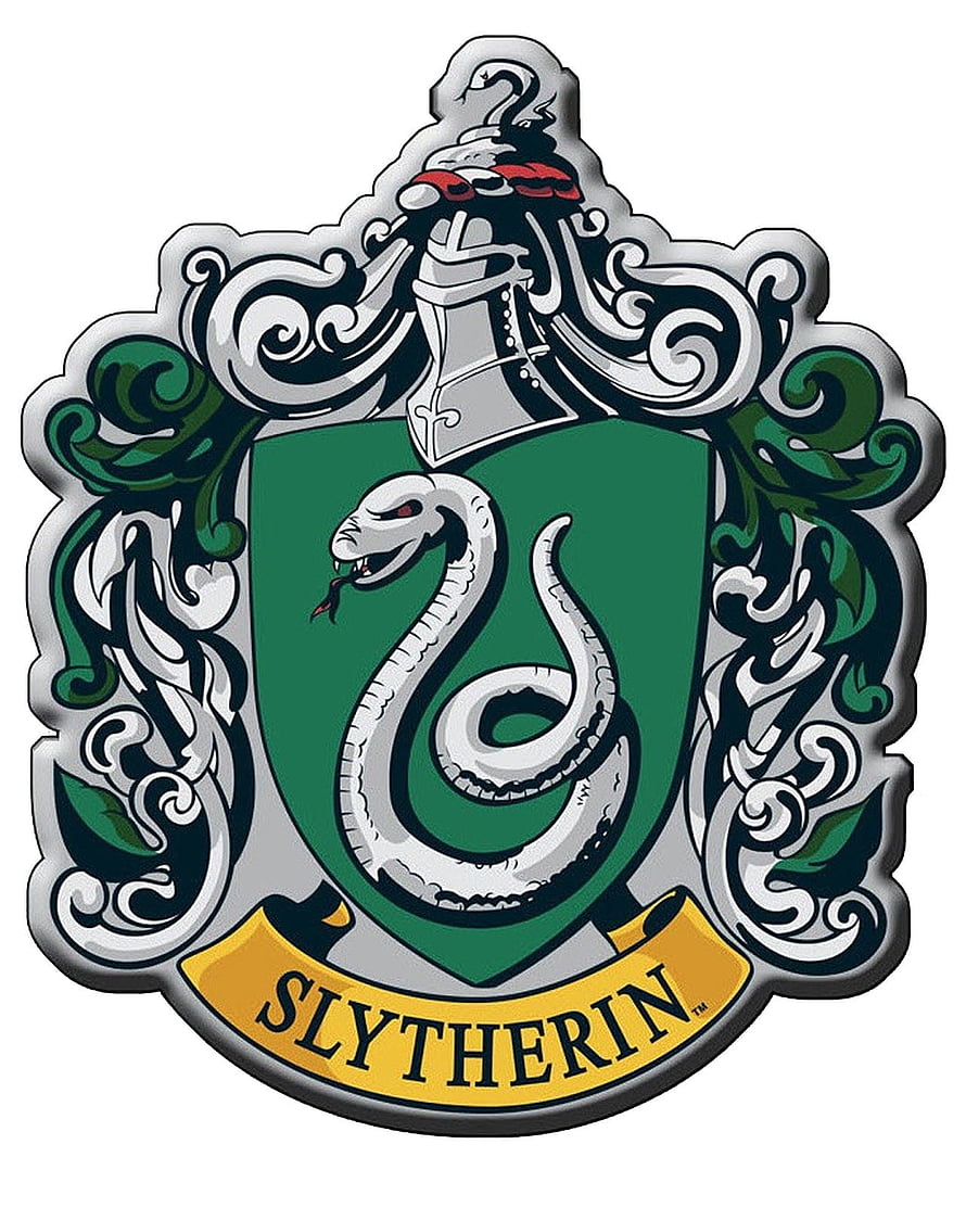 Slytherin House Crest with Silver Snake and Green Shield HD phone wallpaper