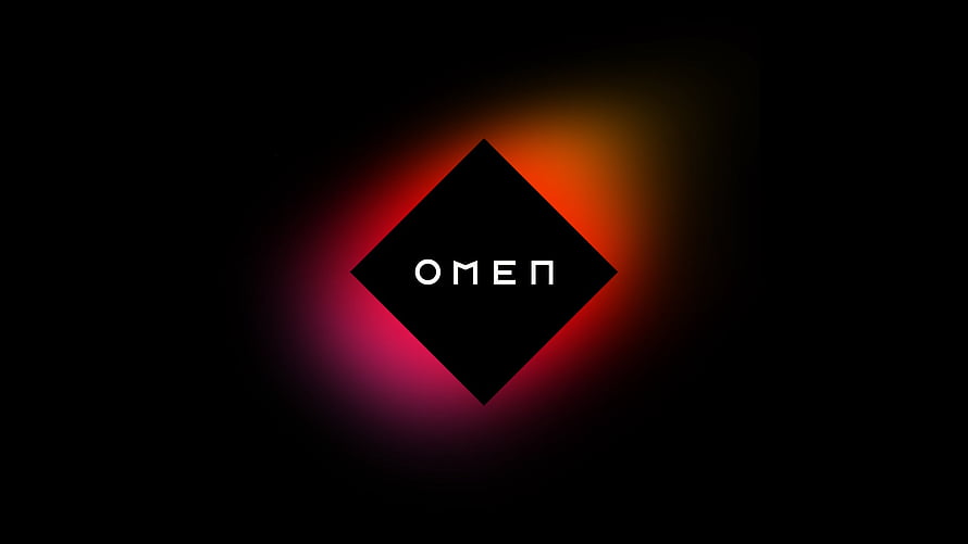 HP Omen Gaming Logo with Neon Glow on Black Background HD wallpaper