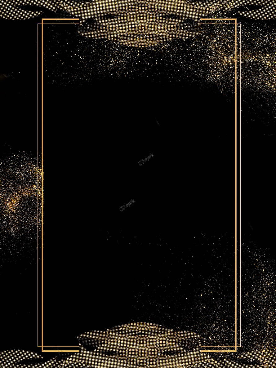 Elegant Black and Gold Glitter Frame Background With Shiny Sparkles HD phone wallpaper