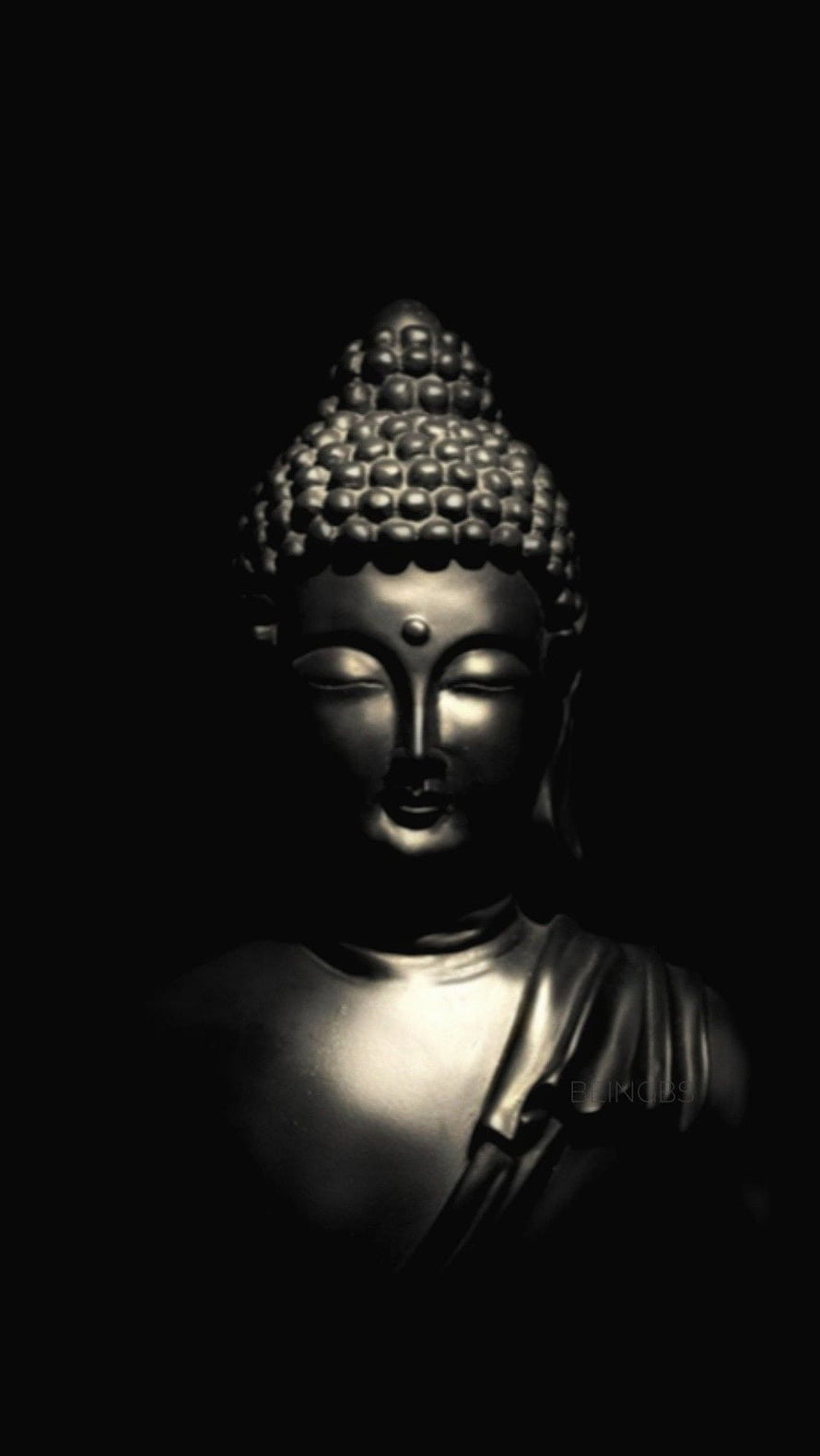 Dark moody Buddha statue portrait with dramatic lighting and shadows HD phone wallpaper