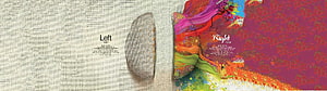 Left and Right Brain Hemispheres Conceptual Art with Colorful Abstract Paint Splashes HD wallpaper