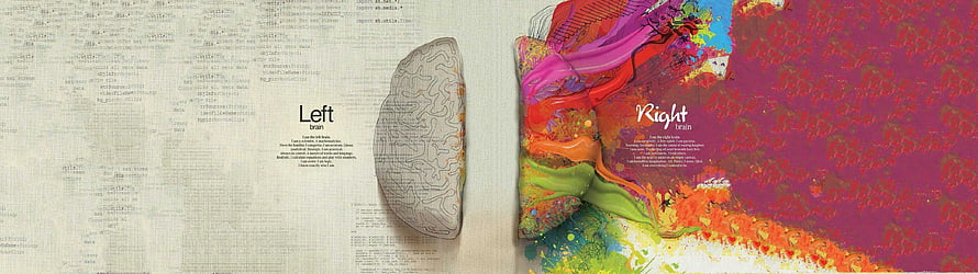 Left and Right Brain Hemispheres Conceptual Art with Colorful Abstract Paint Splashes HD wallpaper