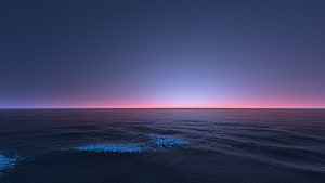 Serene Ocean Horizon at Twilight with Soft Pink and Purple Sky Gradient HD wallpaper