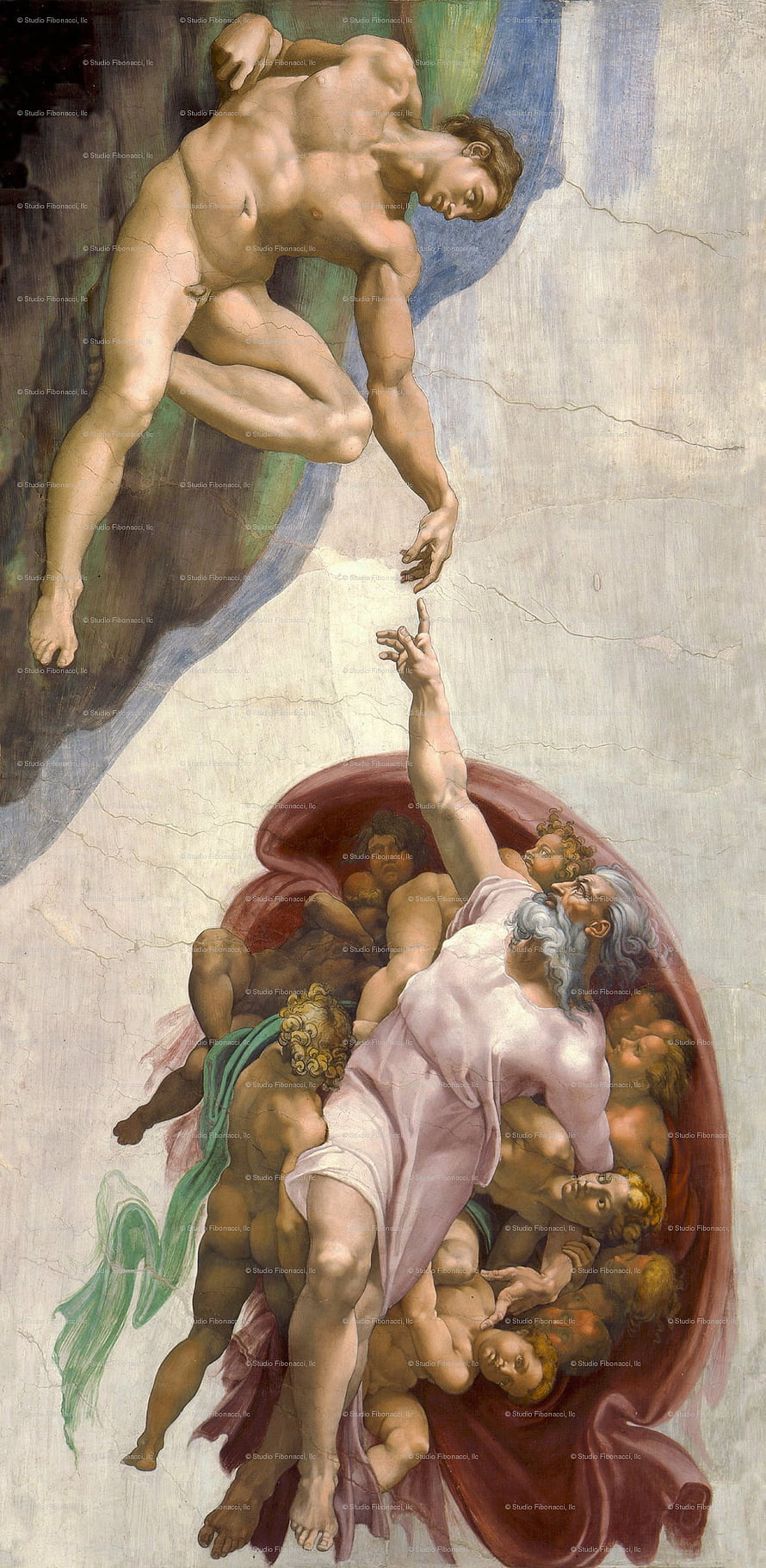 The Creation of Adam by Michelangelo, Sistine Chapel Ceiling Fresco, God and Adam Reaching Fingers HD phone wallpaper