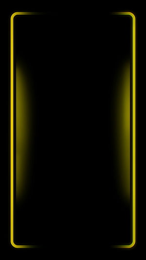 Minimalist Yellow Neon Frame on Black Background Abstract Design HD phone wallpaper