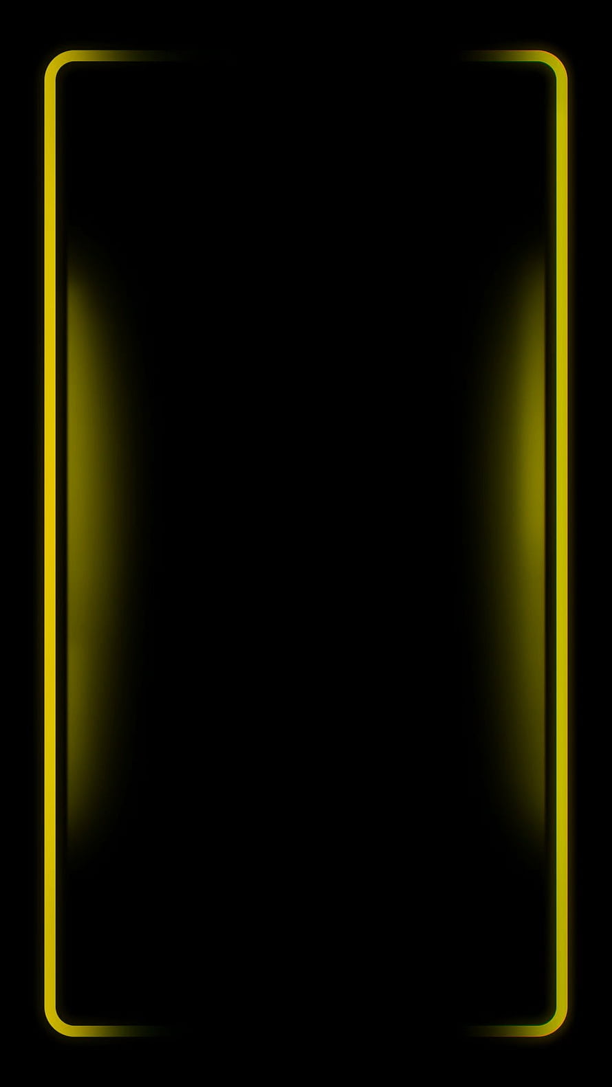 Minimalist Yellow Neon Frame on Black Background Abstract Design HD phone wallpaper