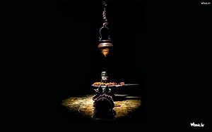 Lord Shiva Shivling and Nandi Statue in Dark Temple Setting HD wallpaper
