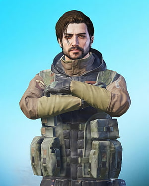 PUBG Andy Character Portrait in Tactical Gear with Crossed Arms HD phone wallpaper