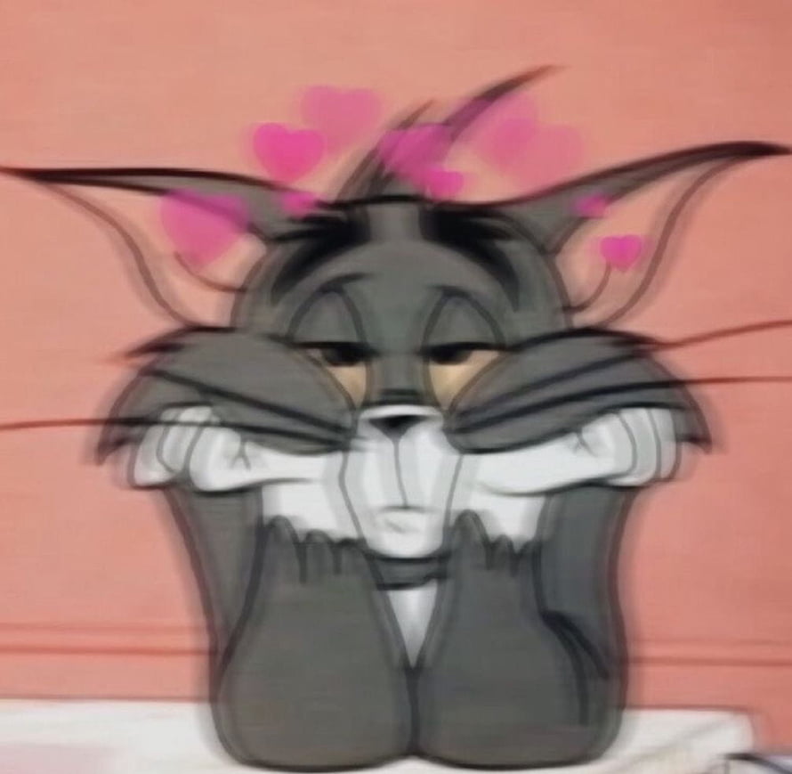 Tom Cat Blushing With Hearts Cartoon Character Wallpaper HD wallpaper