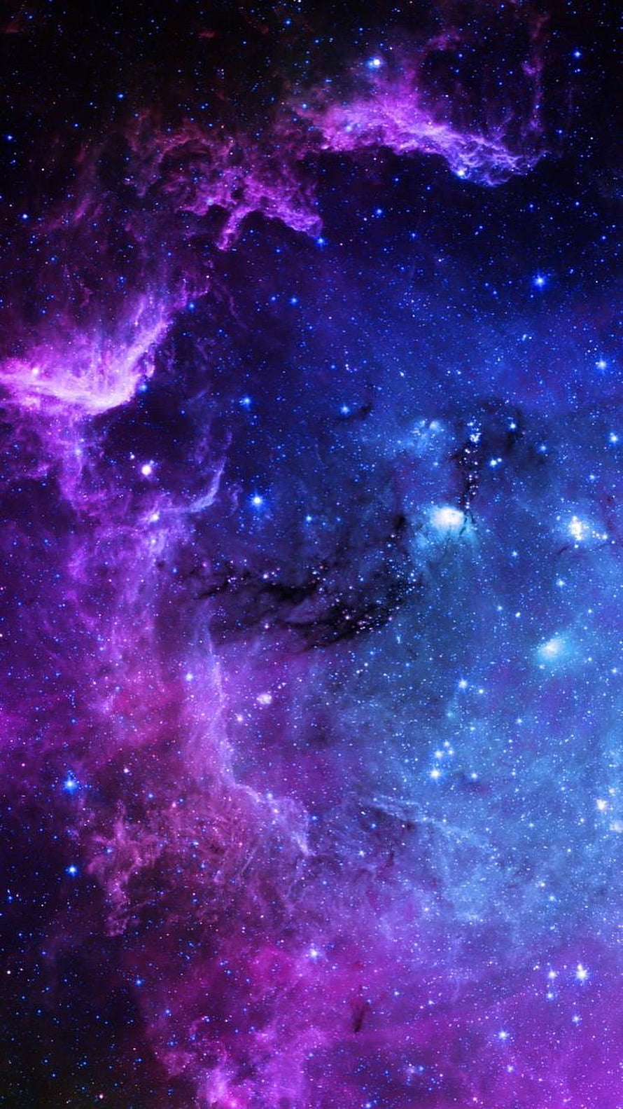 Vibrant Purple and Blue Cosmic Nebula with Starry Background HD phone wallpaper
