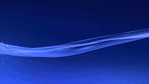 PlayStation Blue Abstract Wave with Glowing Particles on Deep Navy Background HD wallpaper