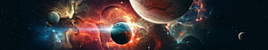 Vibrant Cosmic Nebula With Multiple Planets And Starlight In Deep Space HD wallpaper