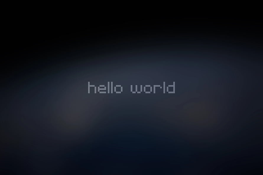 Hello World Pixel Art Text on Dark Blue Gradient Background HD wallpaper