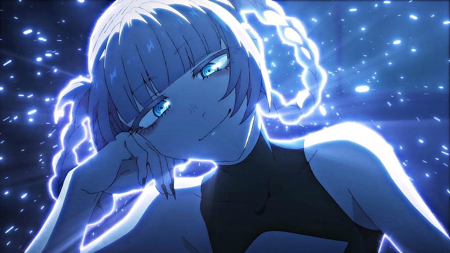 Nazuna Nanakusa from Call of the Night in a Glowing Blue Electric Aura HD wallpaper
