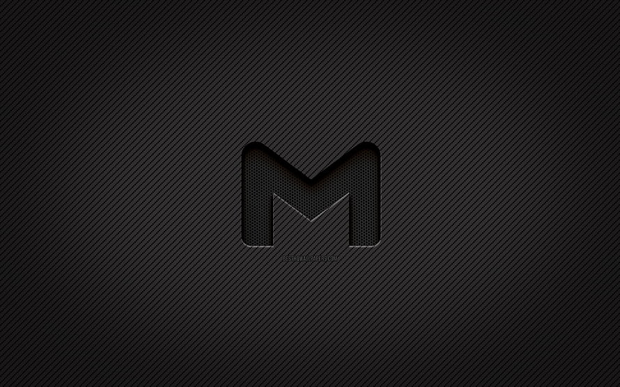 Dark Carbon Fiber Texture With Letter M Initial Monogram Desktop Background HD wallpaper