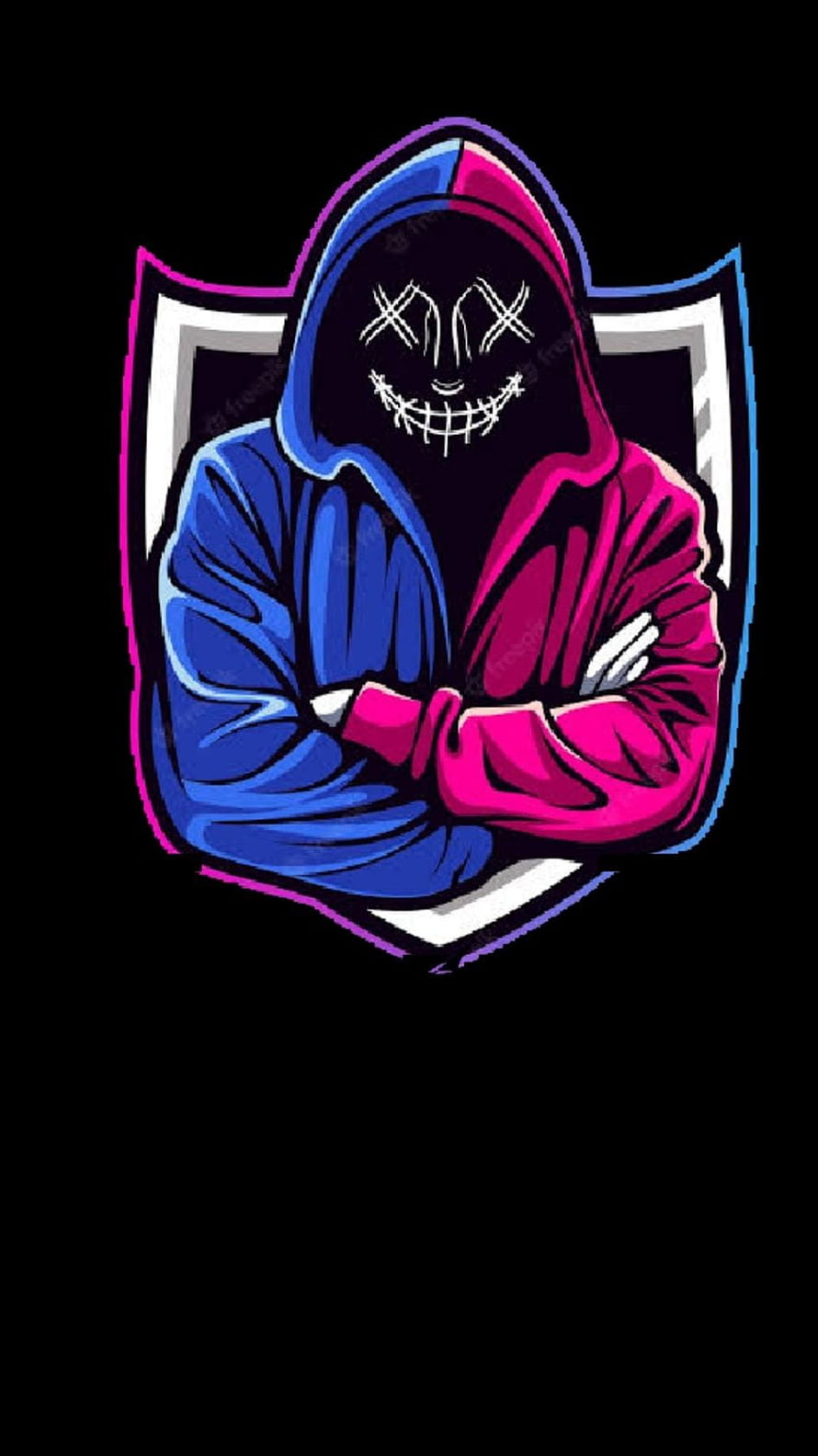 Edgy Hoodie Mascot Logo With Stitched Smile And Crossed Arms HD phone wallpaper