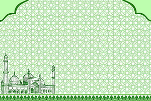 Green Islamic Mosque Vector Illustration With Geometric Pattern Background HD wallpaper