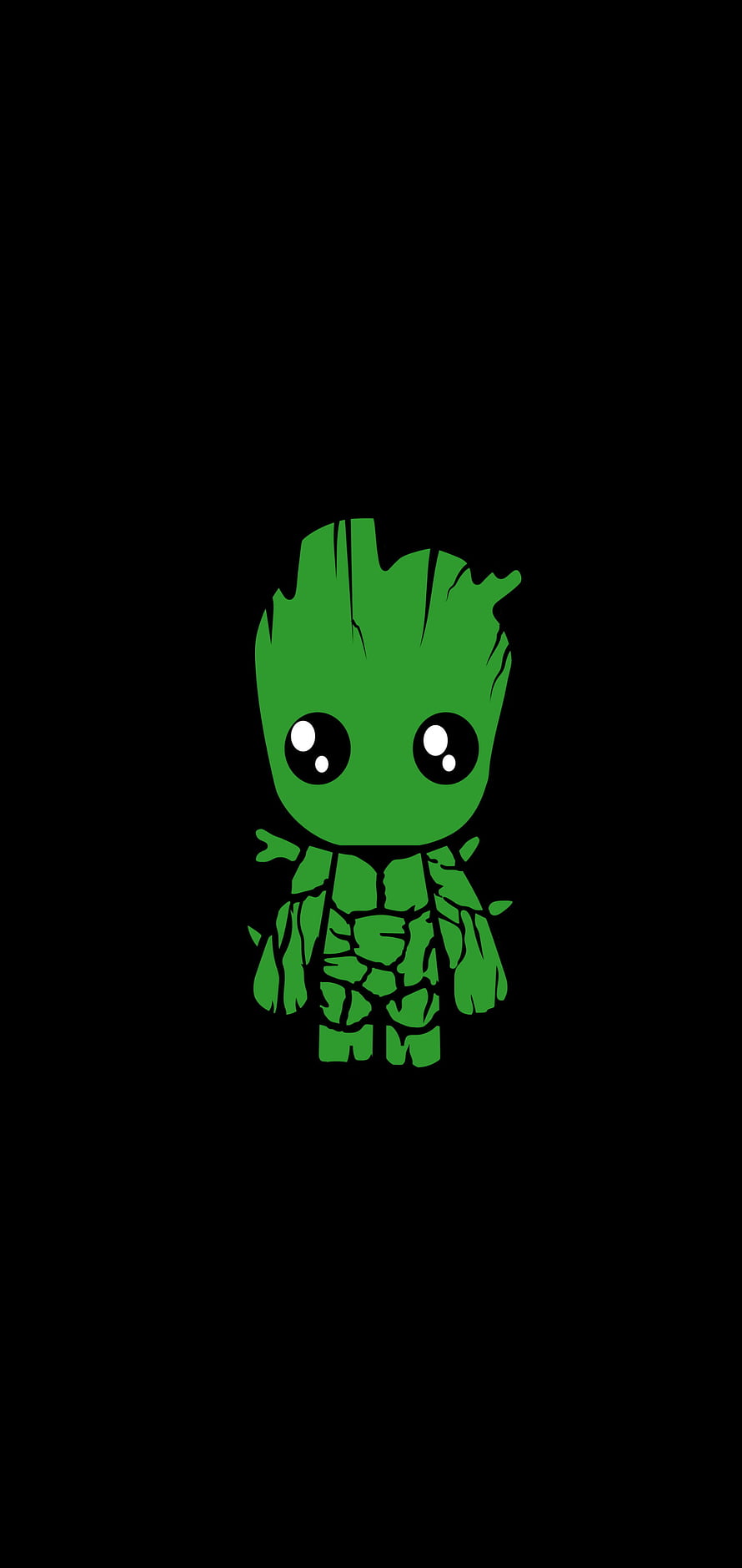 Cute Baby Groot Chibi Character on Black Background HD phone wallpaper
