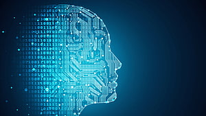 Digital Human Head Profile with Circuit Board and Binary Code Technology Concept, Artificial Intelligence High Resolution, Artificial Intelligence 3D HD wallpaper